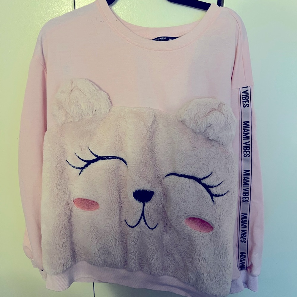 PLUS Cartoon Embroidery Top and Taped Detail Pants PJ Set